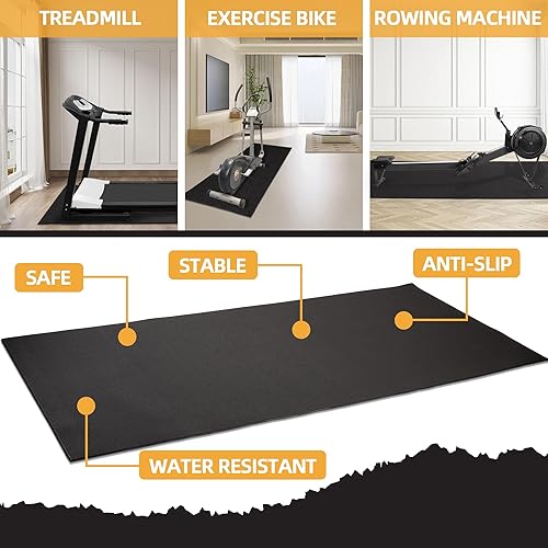 Miniatura 2 de BalanceFrom - Tapete de alta densidad para bicicleta estática y equipo de gimnasio en casa, 36 x 78 pulgadas (3 x 6.5 pies)