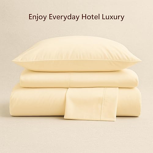 Miniatura 6 de Peru Pima Juego de sábanas de satén de 800 hilos, 100% algodón Pima peruano, 4 piezas (plano, ajustado, 2 fundas de almohada), refrescante, fresco y