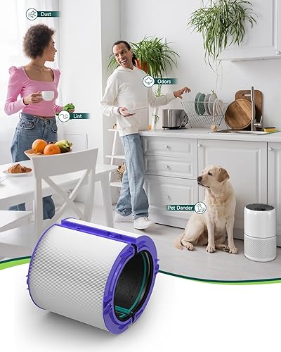 Miniatura 8 de Future Way TP04 Filtro de repuesto compatible con Dyson TP04  HP04  DP04  DP04 purificador de aire, filtro de carbono HEPA de vidrio combinado 360