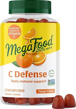 MegaFood C Defense Vitamin C Gummies, Immune Support, Tangy Citrus, 70 Ct | Vitamin C Chewable Gummies for Adults, Teens & Kids, Antioxidant & Immune Support Supplement, Non-GMO, Vegan, 35 Servings