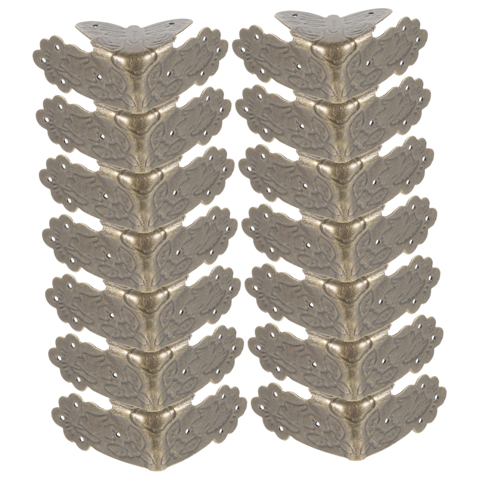 LALAFINA 25Pcs Vintage Butterfly Corner Protectors Decorative Antique Edge Safety Guards for Jewelry Box Box and Craft Chest Finish