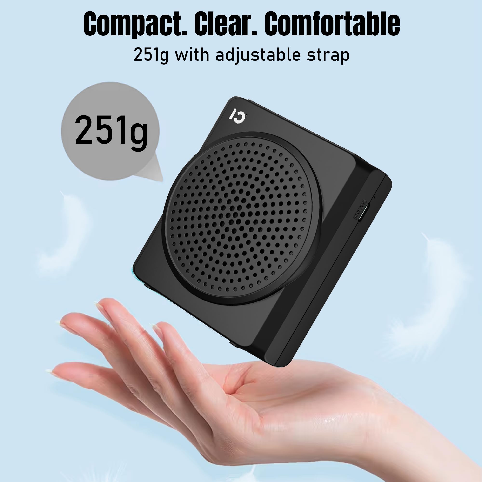 SHIDU S617 Mini Voice Amplifier - Wireless & Rechargeable -5