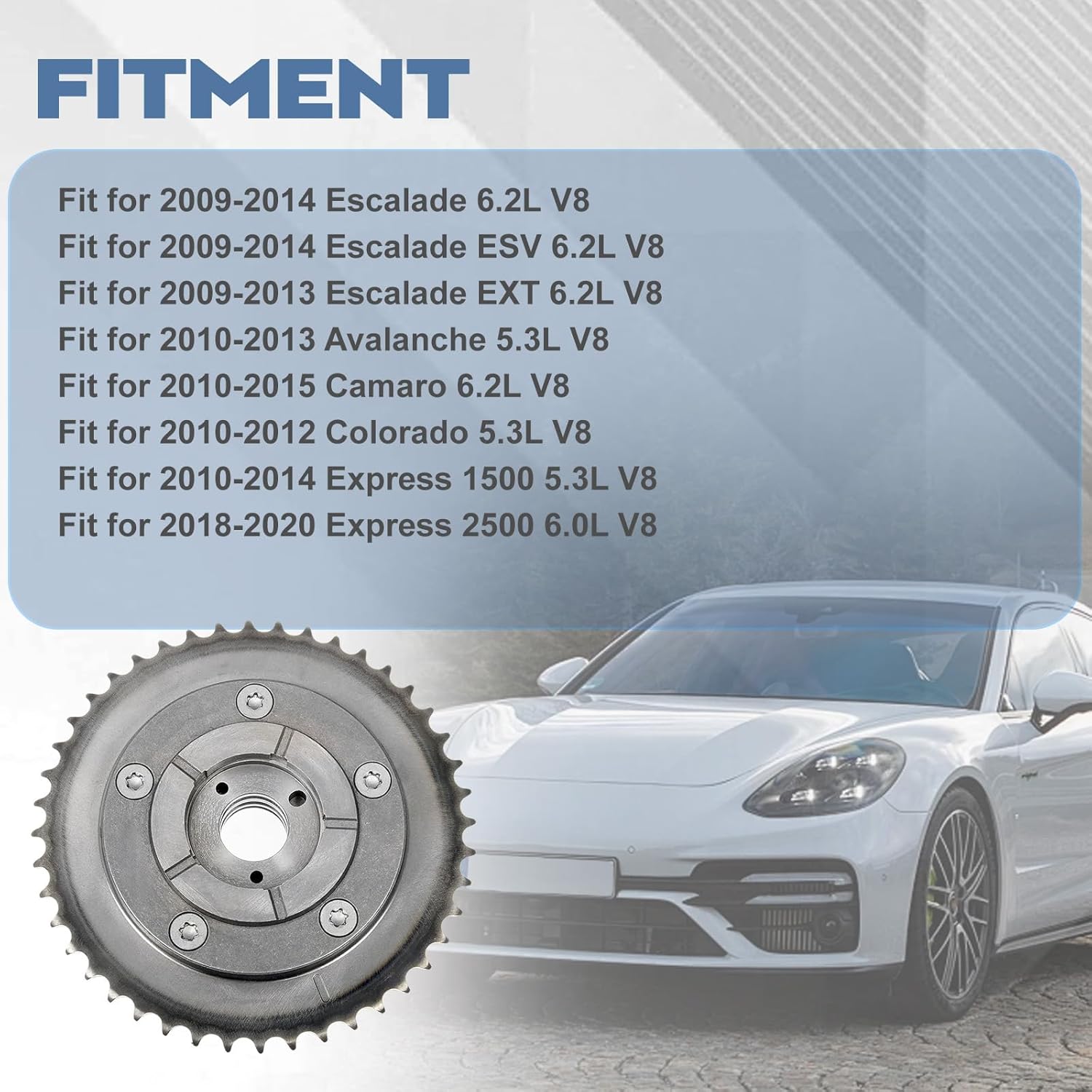 Variable Timing Camshaft Gear 12606358 for Escalade Avalanche Camaro Express/Silverado 1500 250 3500 Tahoe Yukon Replaces 918-186 12606358 VVT590 CV48 VV5095