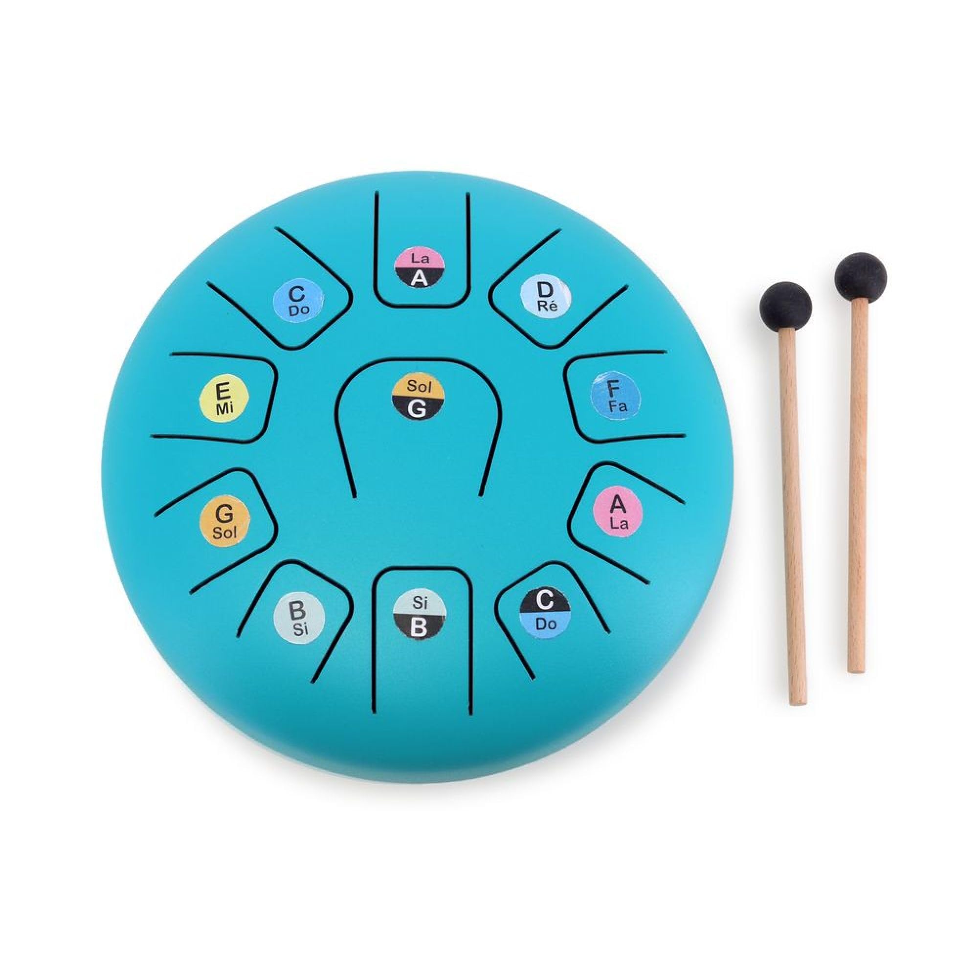 Vilac Tongue Drum, Metal, 11 Notes, 8 Inch, with Mallets and Score Sheets, Ages 5-10