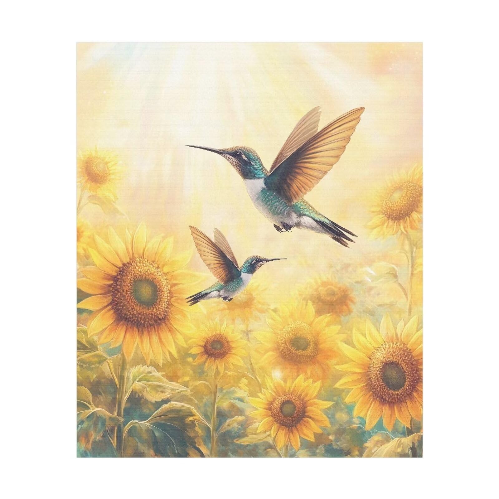Tnasranmo Hummingbird Sunflower Style Magnetic Decal,Dishwasher Cover Magnet Decorative,Dishwasher Decal for Front Door,Fridge Magnet Decor,Home Appliances Cabinet Cover Sticker