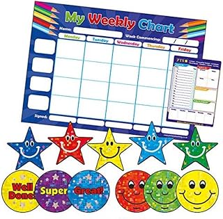 1 My Weekly Chart Collector Reward Chart Pad A4 + 210 Mixed Reward Stickers Early Years Childrens Pupils Teachers Classroom Pack Primary Teaching Services