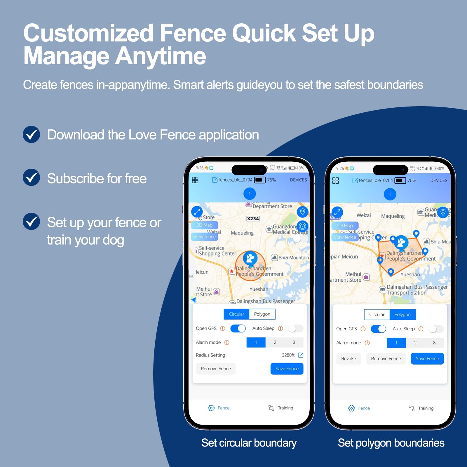 Wireless Electric GPS Dog Collar Fence for Dog with Free App: Upgrade Invisible Pet Shock Barrier Containment System Yard Outdoor Perimeter - Stubborn Dog Train Bluetooth Collar for Dog Parent - image 5