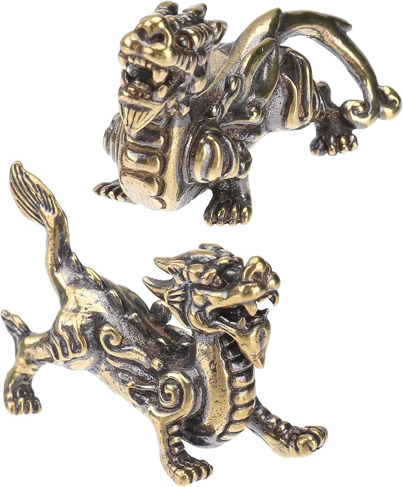 Amazon.co.jp: DECHOUS 麒麟 ヒキュウ 貔貅 置物 真鍮 お守り 風水