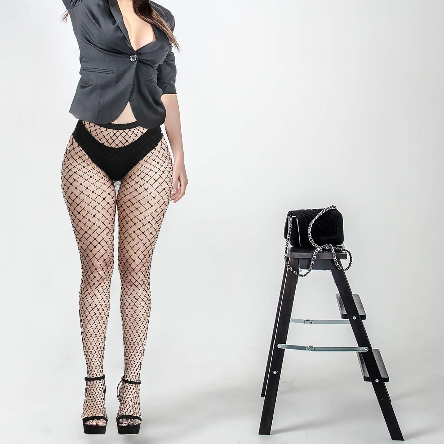 FEPITO 8 Pairs Fishnet Stockings Tights High Waist Stockings Leggings for Women - Image 6