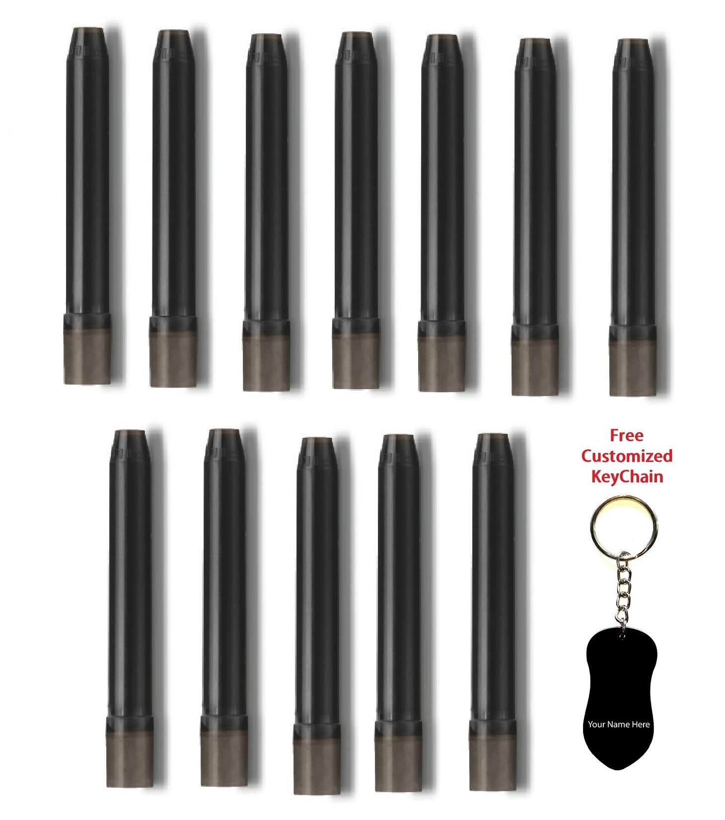 Pilot Pen Cartridge for V7 Black ink with Key-Chain - Pack of 12 Pieces
