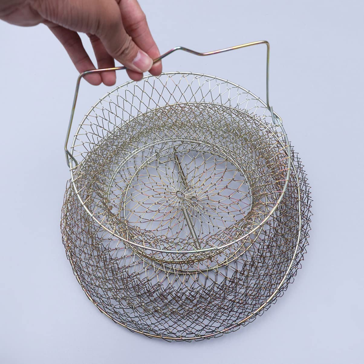 Filet de pêche kit de pêche Pliable épervier à appâts Outils de pêche au Fil Gadgets de pêche appâts de pêche Cage de pêche à Crabe Fil d'acier Accessoires récipient