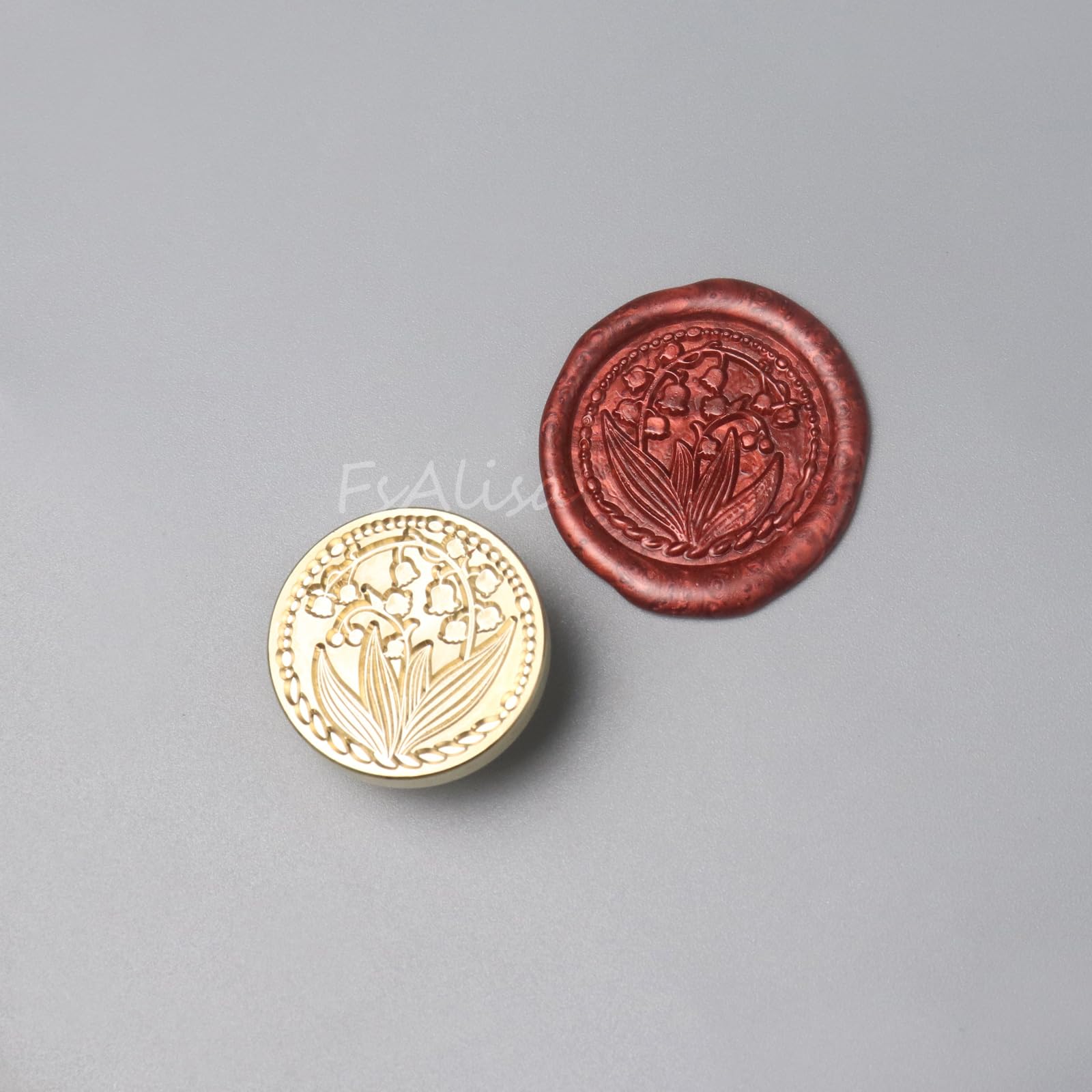 fsalisa Lily of the Valley Sealing Wax Stamp Head Flower Plant Wax Seal Stamp Head Botanical Brass Head without Handle Embellishment Wedding Invitations - Image 2