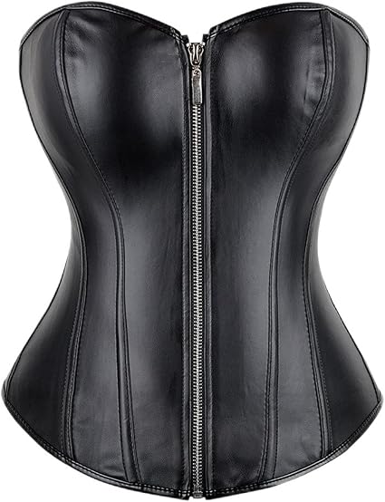 WEITING Robe Corset 2 Pièces Push Up Pour Femme Rouge Noir Faux Cuir Bustier Burlesque Basque Déguisement Corset Avec Jupe Ensemble Grande Taille-vert, S