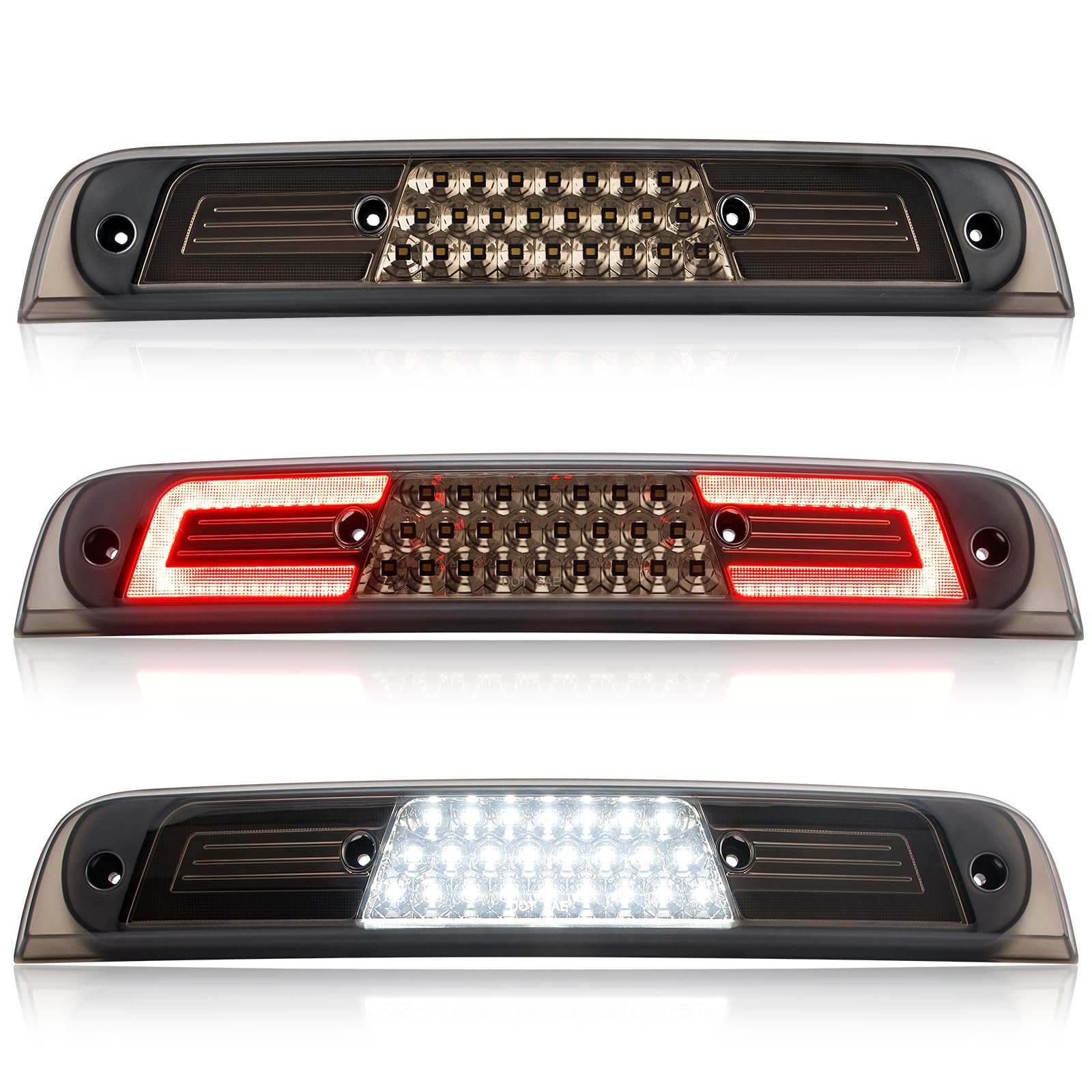 LUDARM LED Smoke 3rd Brake Light Compatible with 2019-2024 Ram 1500 Third Brake Cargo Light sassembly (NOT fit for classic and Camera model