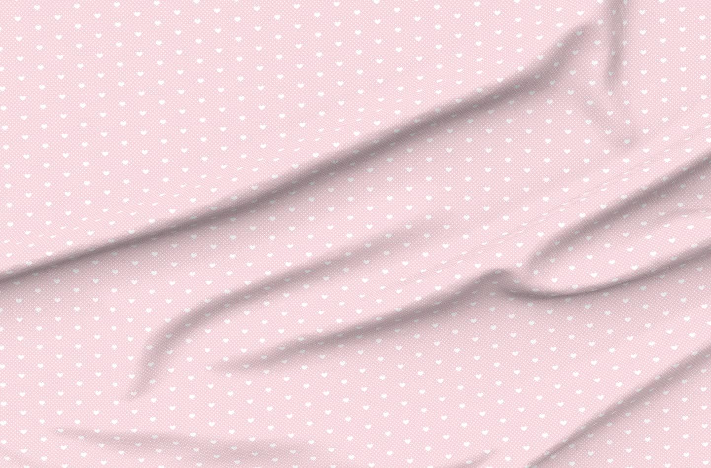 Spoonflower Fabric - Polka Dots Heart Rose Pink Nursery Printed on Organic Cotton Sateen Fabric by The Yard - Sewing Quilting Apparel Home Decor
