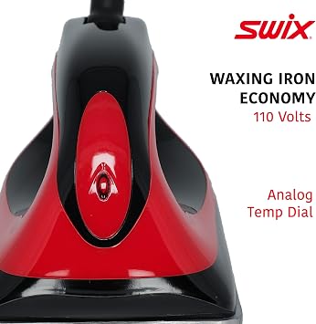 SWIX T77 Economy Waxing Iron for Alpine and Nordic Skis, Snowboard | 110V 1000 Watt Wax Iron with Temperature Adjustment & T0824D Plexi Scraper, 0.2 inches (4 mm)