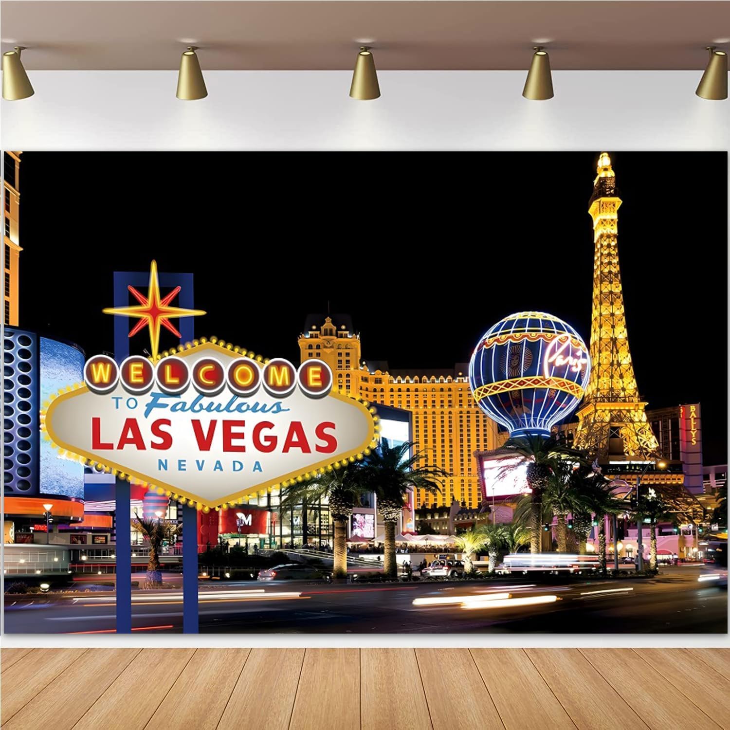 Pnylzzyxh Las Vegas Photography Backdrop Casino City Night Casino Night Backdrop Scenery City Billboard Banner Backgrounds Celebration Props Party