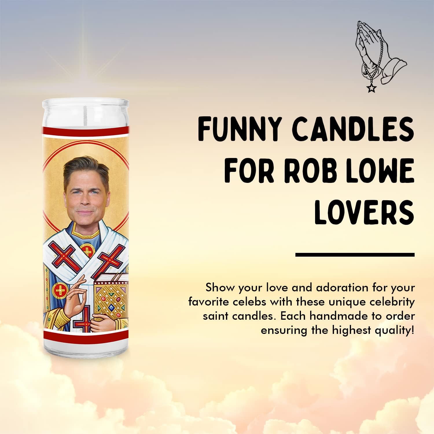 Rob Lowe Celebrity Candle – Unscented Handmade Soy Wax Candle – Unique Gift for Parks and Recreation, West Wing TV Show Fans – 80s Movie Actor
