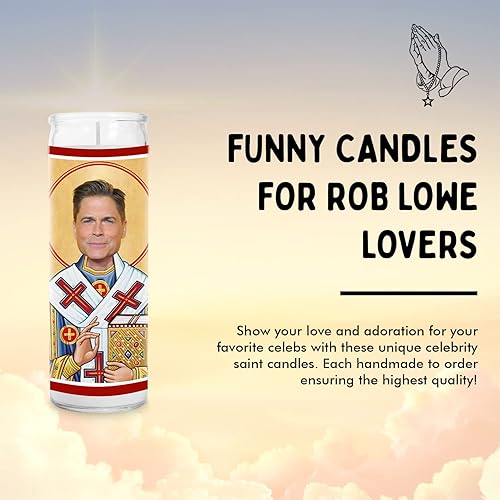 Miniatura 6 de Rob Celebrity - Vela de oración de celebridad, vela de santo, votiva de cristal de 8 pulgadas, hecha a mano en Estados Unidos, regalo novedoso para