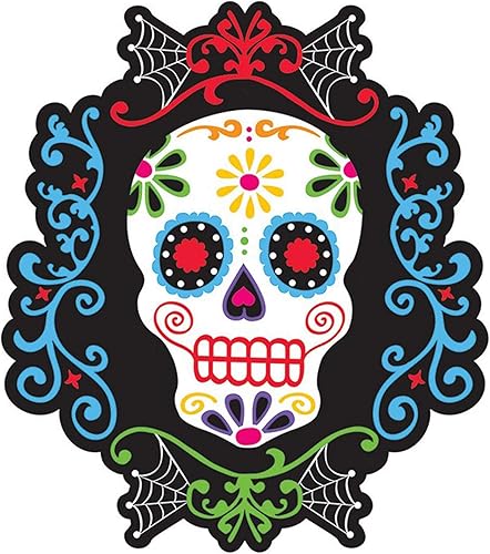Amscan Día de los Muertos Recorte de calavera de azúcar Decoración de Halloween