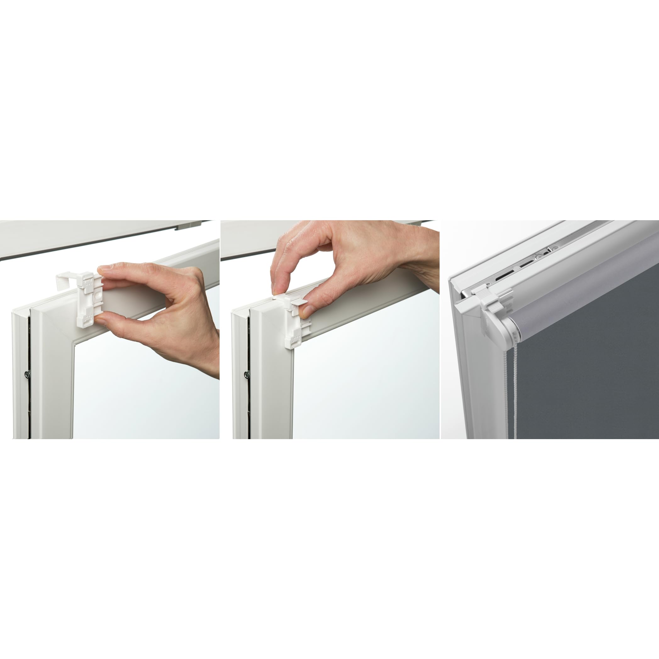 GARDINIA Store Enrouleur Occultant Thermique à Coller ou Clipser, Grande Réflexion de la Lumière, Économie d'Énergie, Opaque, Kit de Montage Inclus, Store Thermique EASYFIX, Ardoise, 90 x 210 cm (LxH)