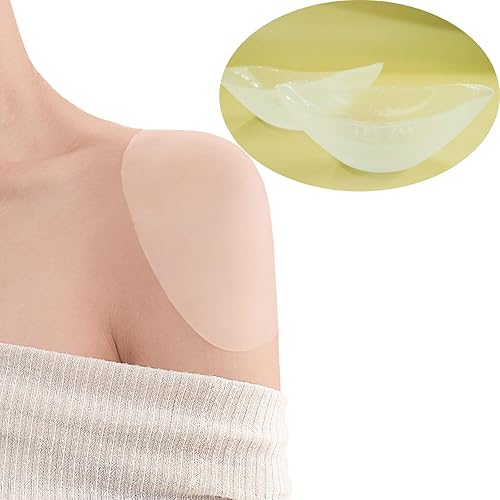 Majurphy Almohadillas de hombro de silicona para el hombro, almohadillas de levantamiento de hombros adhesivas, accesorio para mujer y hombre, traje