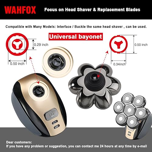 Miniatura 74 de Silvery - Cabezal de repuesto para afeitadora eléctrica para hombre, cabeza de repuesto de 6 cuchillas de repuesto para afeitadora calva Tono