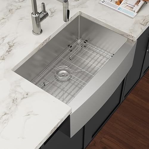 Miniatura 2 de Couoko - Fregadero de cocina de 30 x 21 pulgadas, delantal frontal de acero inoxidable 304, cuenco individual de cocina de granja