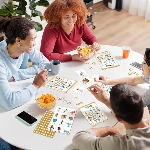 Miniatura 11 de Tarjetas de bingo de cumpleaños para 24 jugadores, Bingo de la Biblia, divertidos juegos familiares, accesorios de bingo, suministros de fiesta