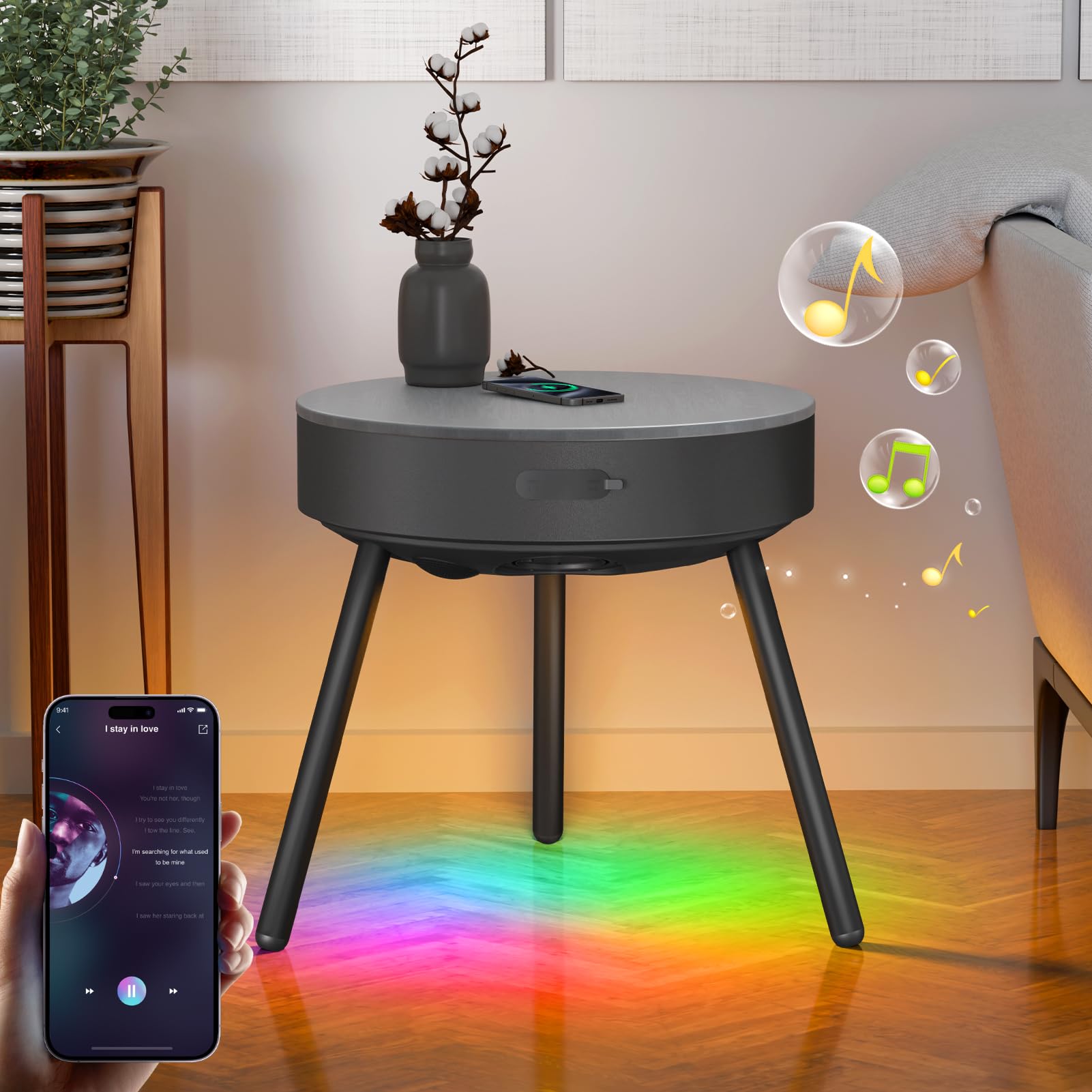 Smart Table Wireless Charging End Table Modern Smart Coffee Table