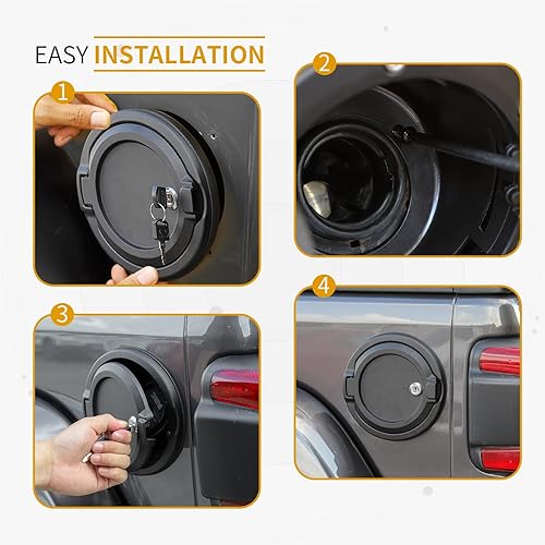 Miniatura 5 de Tapa de depósito de gasolina con cierre de puerta, accesorios exteriores para Jeep Wrangler JL JLU 2018-2023, color azul