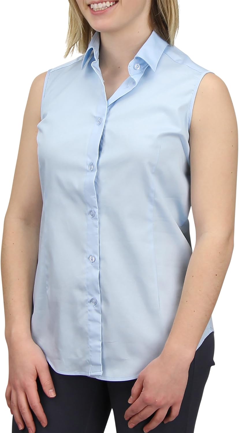 Sleeveless cotton shirt womens Clearance