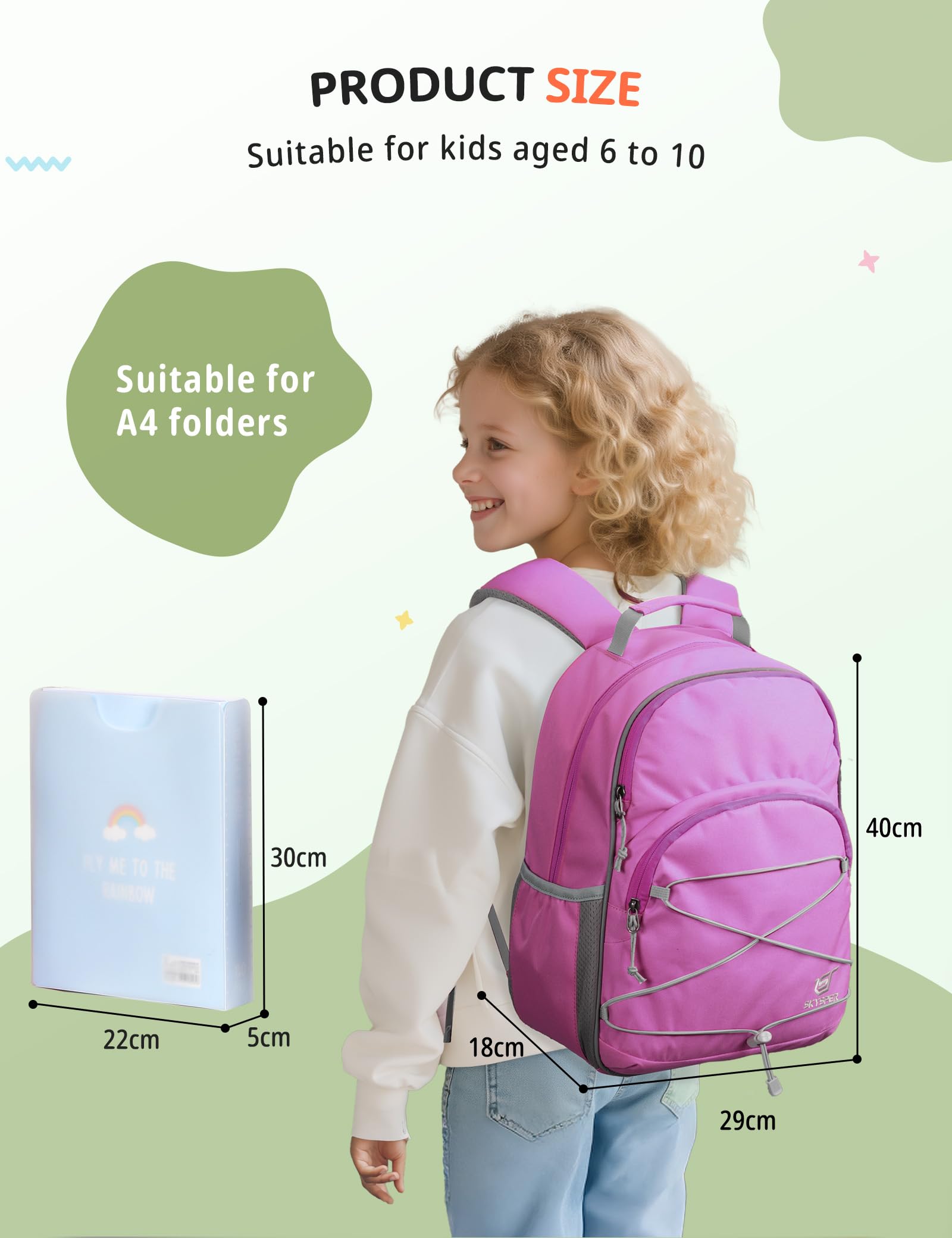 SKYSPER Plecak dla dzieci z paskiem na klatkę piersiową mały plecak 12L plecak turystyczny chłopcy dziewczęta przedszkole 3-letni plecak na piesze wycieczki do szkoły