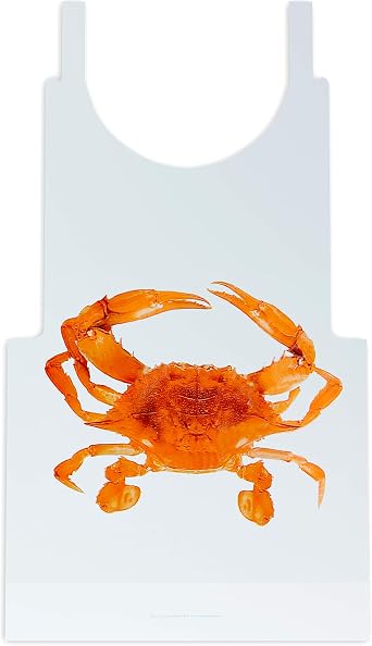 Avant Grub Heavy Duty, Lobster Bibs 25 Pack. Large, Disposable Plastic Tie-Back Bib for Adults. Perfect When Eating Seafood.