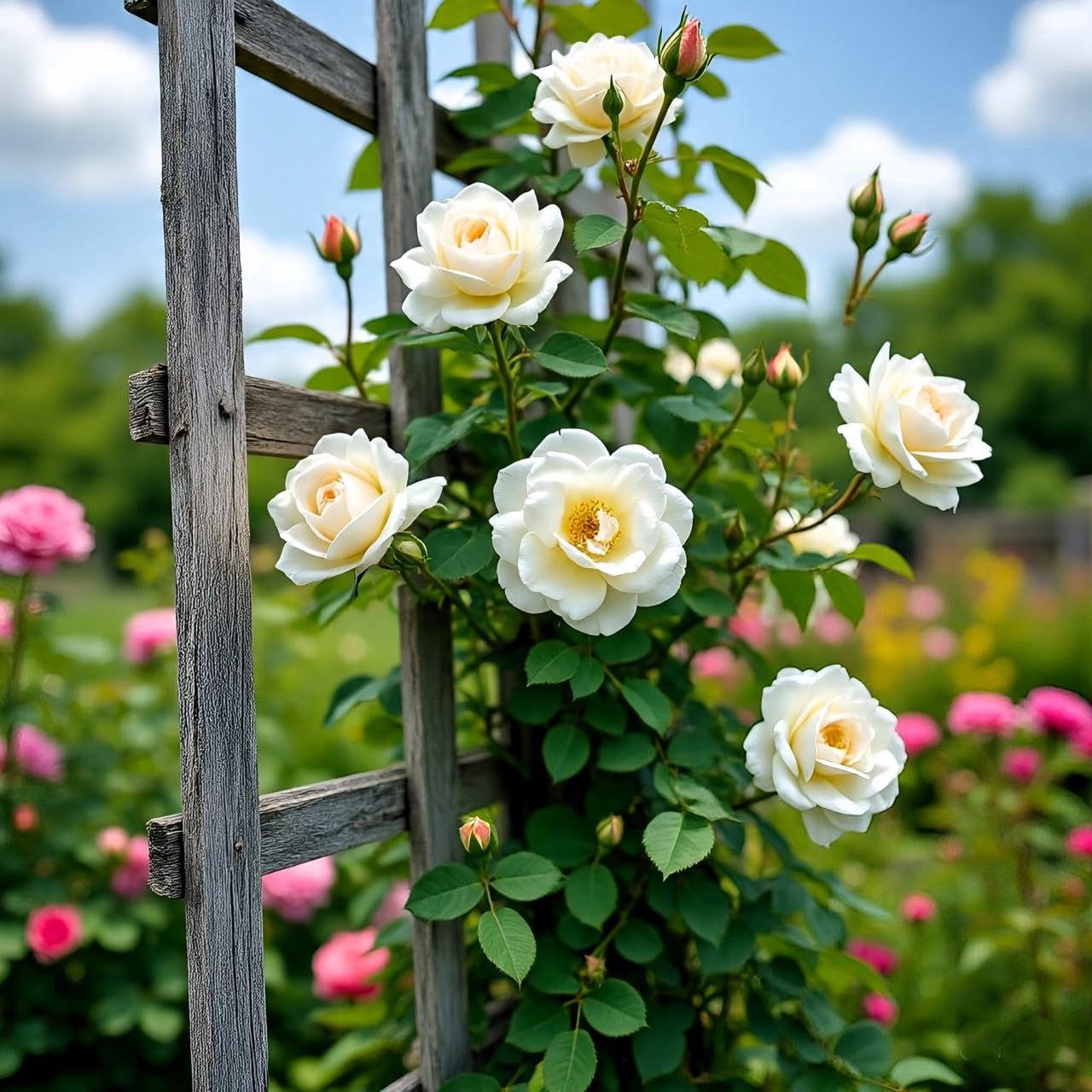 NooElec Seeds India Climbing Rose Flower Seeds, 60 Seeds Pack - Hybrid, Year-Round Blooms, Minimal Care (WHITE) - Image 4 thumbnail