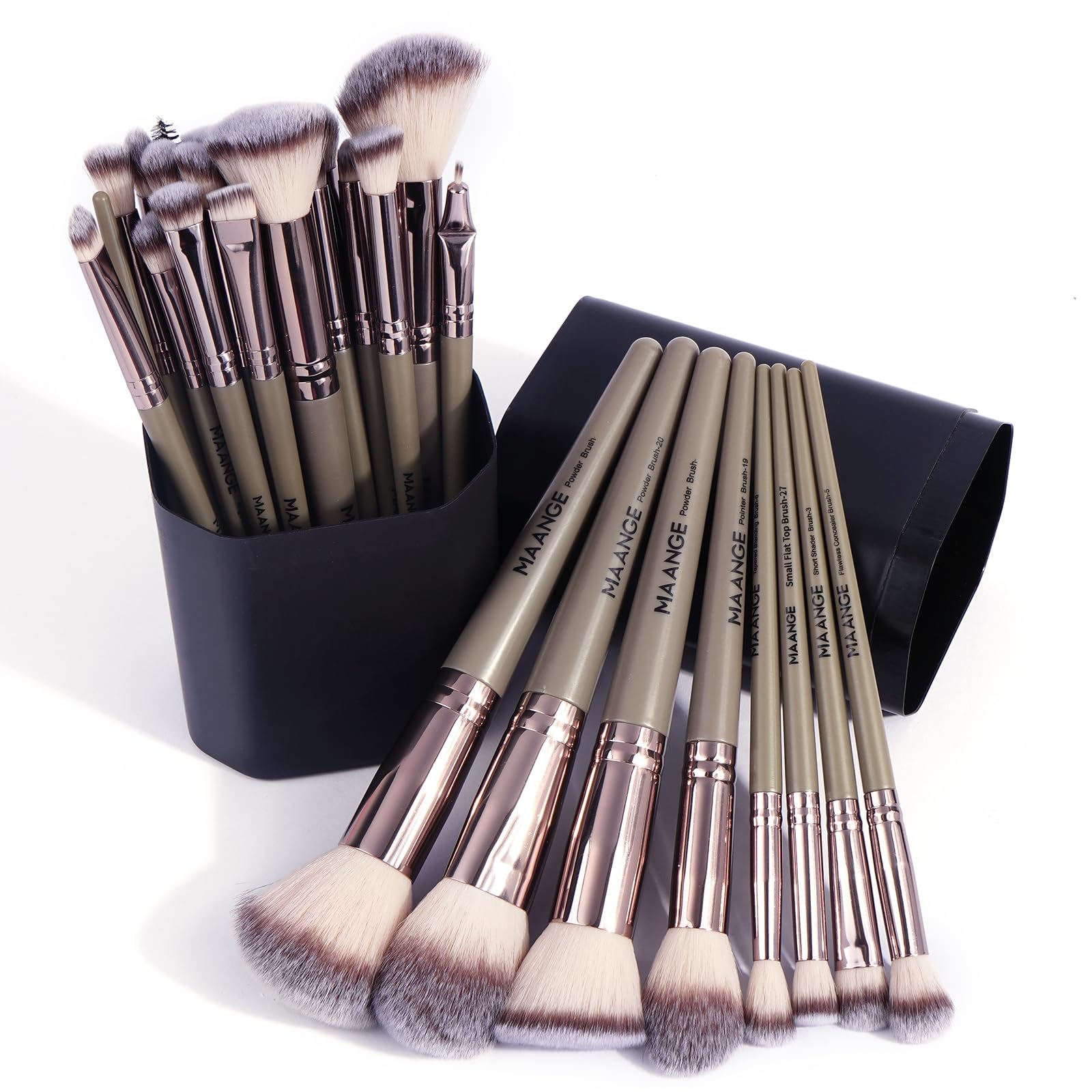 MAANGE Lot de 30 pinceaux de maquillage professionnels pour fond de teint, poudre, blush, anti-cernes, contour, maquillage des yeux et du visage