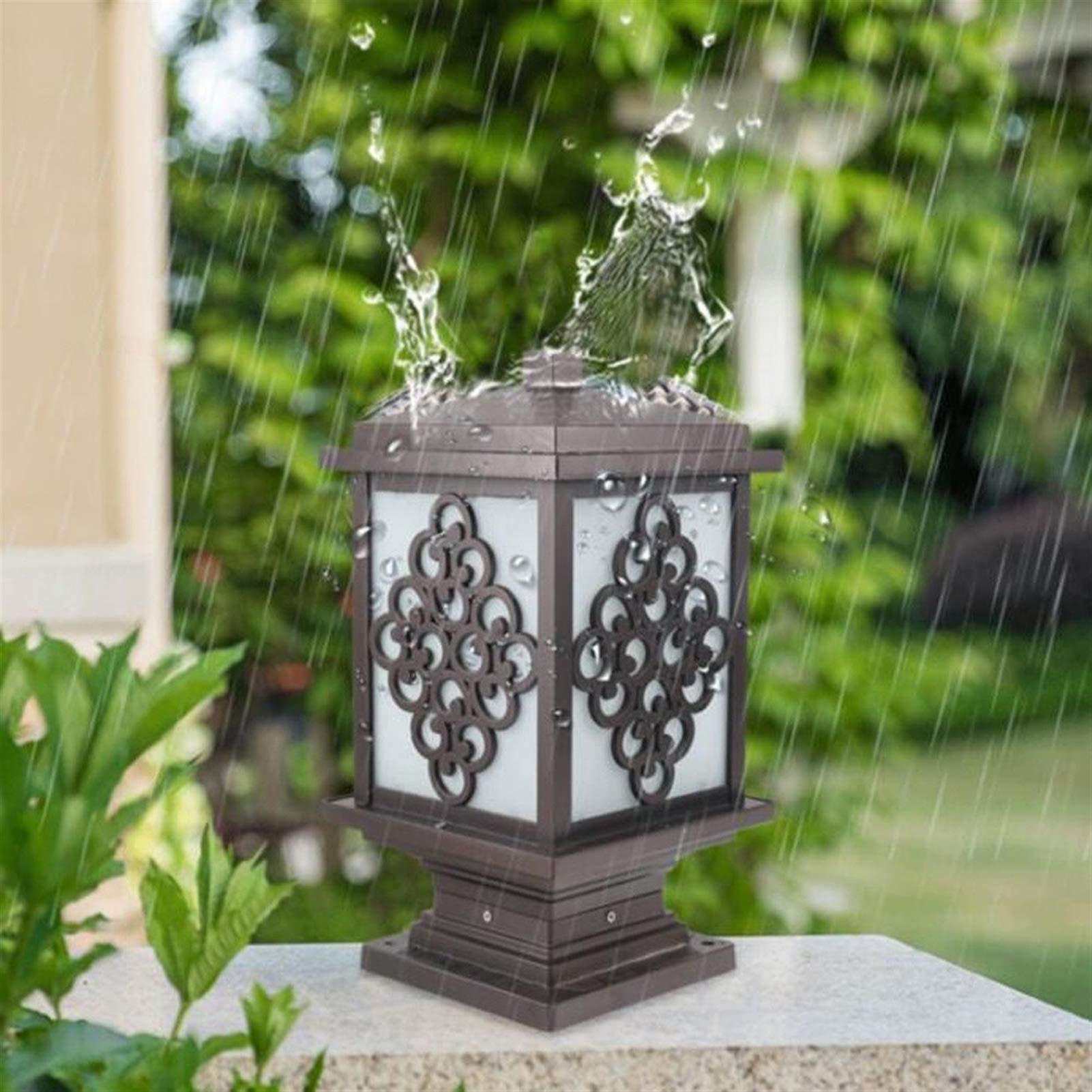 Luce da cortile Luce esterna solare Lampada da palo in alluminio Lampada impermeabile Recinzione Luci a colonna Luce da patio da giardino Villa Paesaggio Luce a colonna Luce da percorso paesaggistico