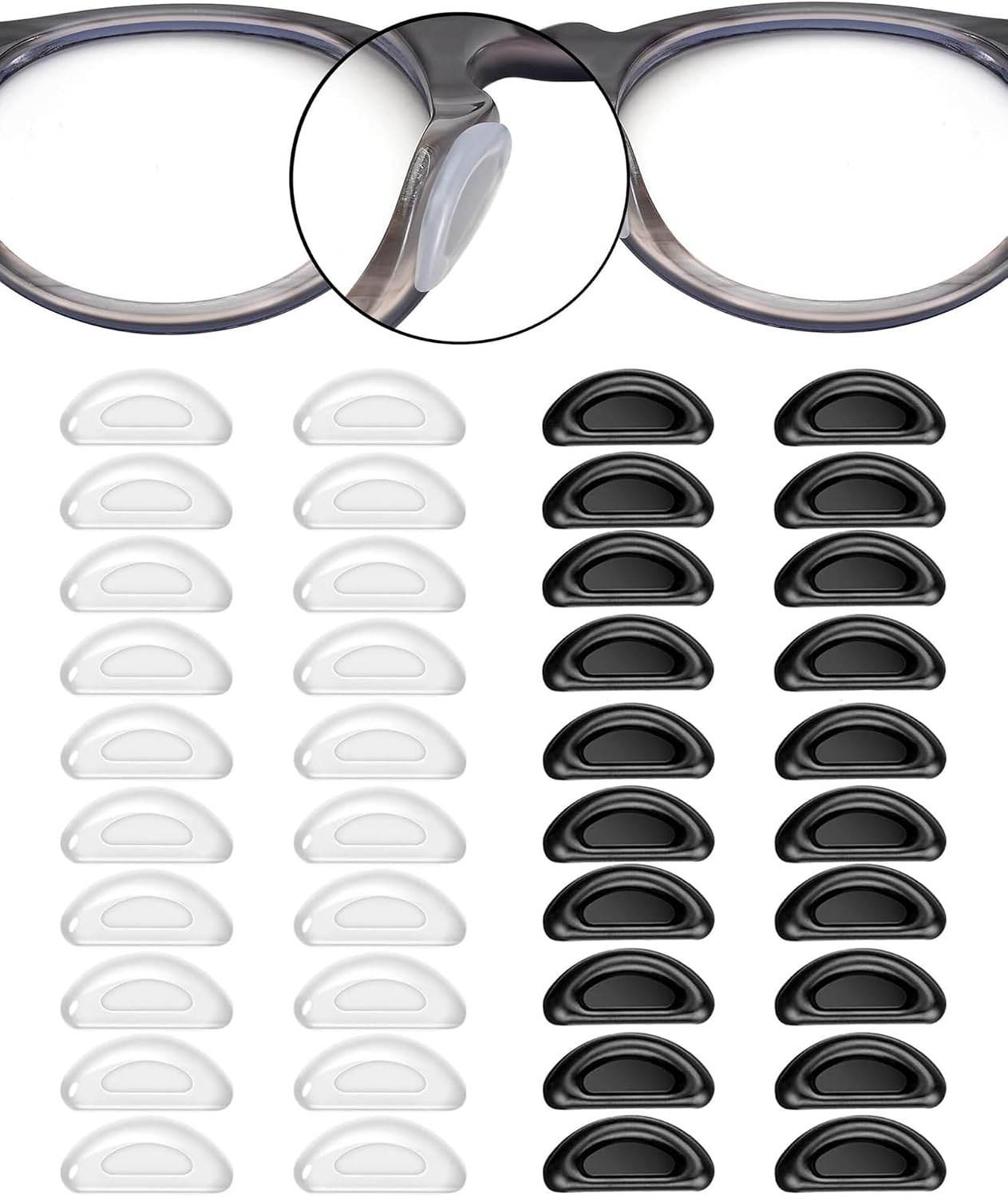 Vihaanta 20 Pairs Nose Pads for Eyeglasses, Nose Pad for Spectacles, Grooved Design Silicone Nose Pads for Enhanced Grip, ... - Review, Price and Buying Guide