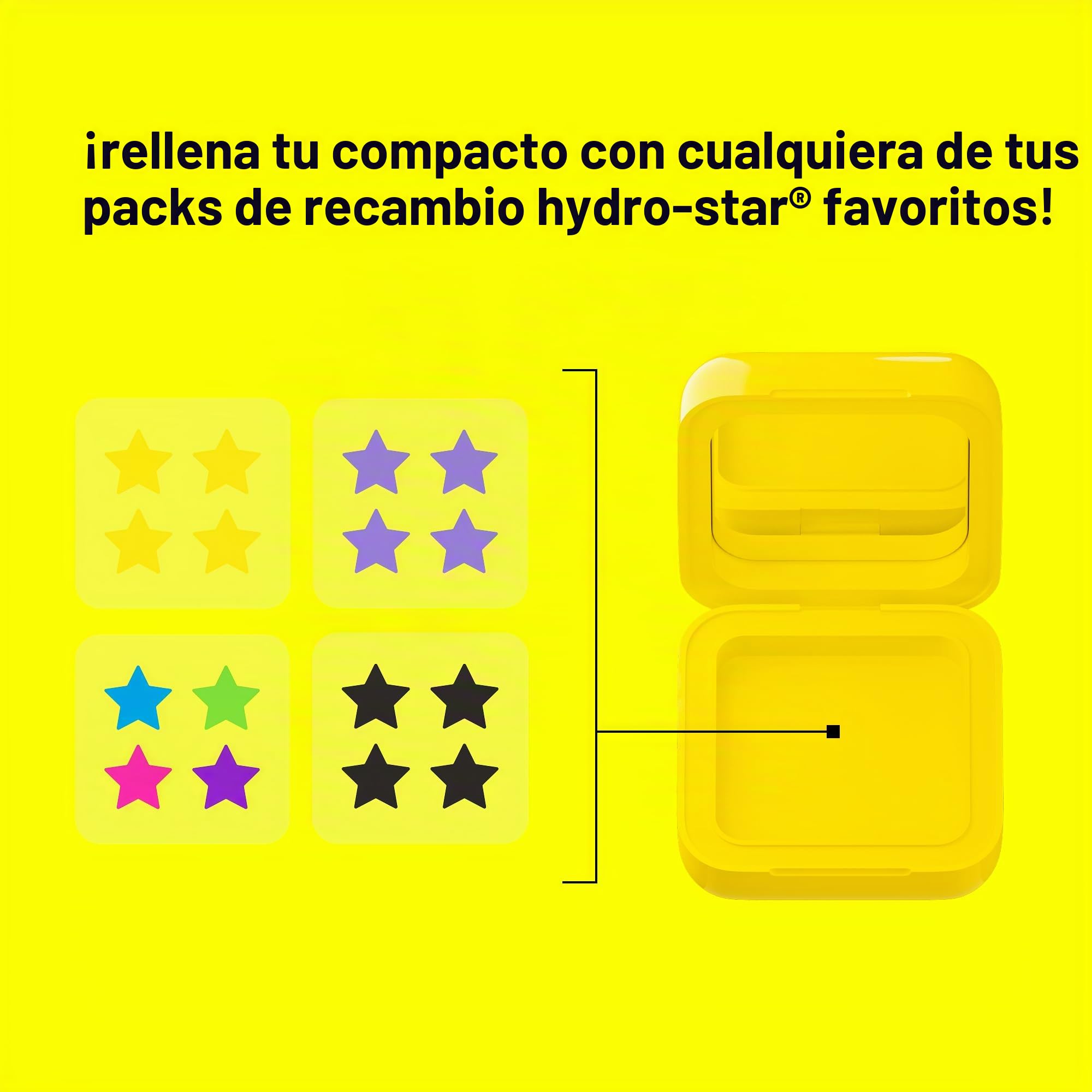 Starface Hydro Star Big Yellow - Pegatinas hidrocoloides para eliminar la inflamación, diseño de estrella, vegano y sin crueldad, 32 unidades