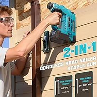 Vista 2 de Ecarke Clavadora inalámbrica 2 en 1 compatible con batería Makita de 18 V, pistola de clavos de calibre 18 de 5/8 a 1-1/4 pulgadas con 2000 nials