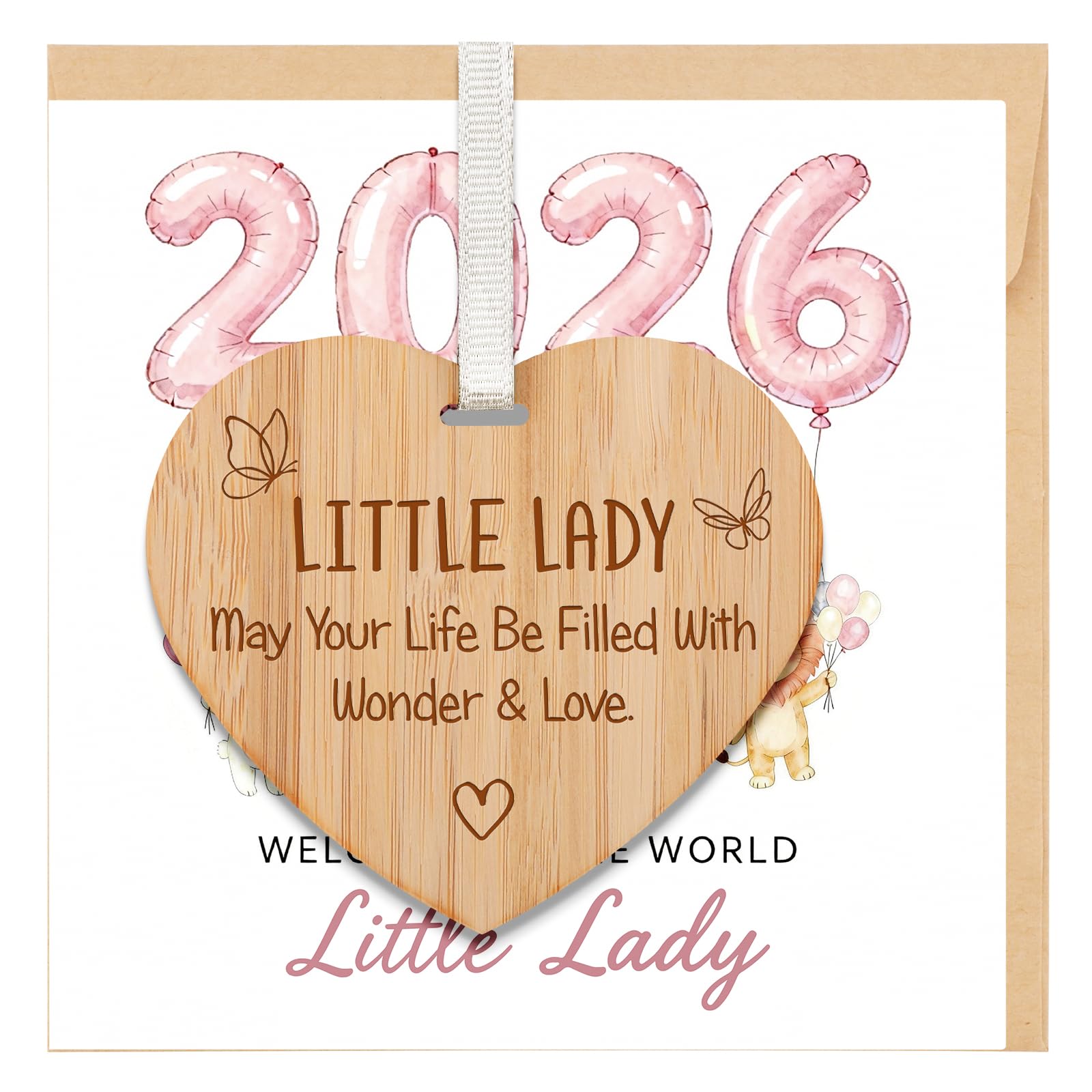 TheGiffter 2026 New Baby Card Girl,Baby Girl Newborn Gift with Envelope