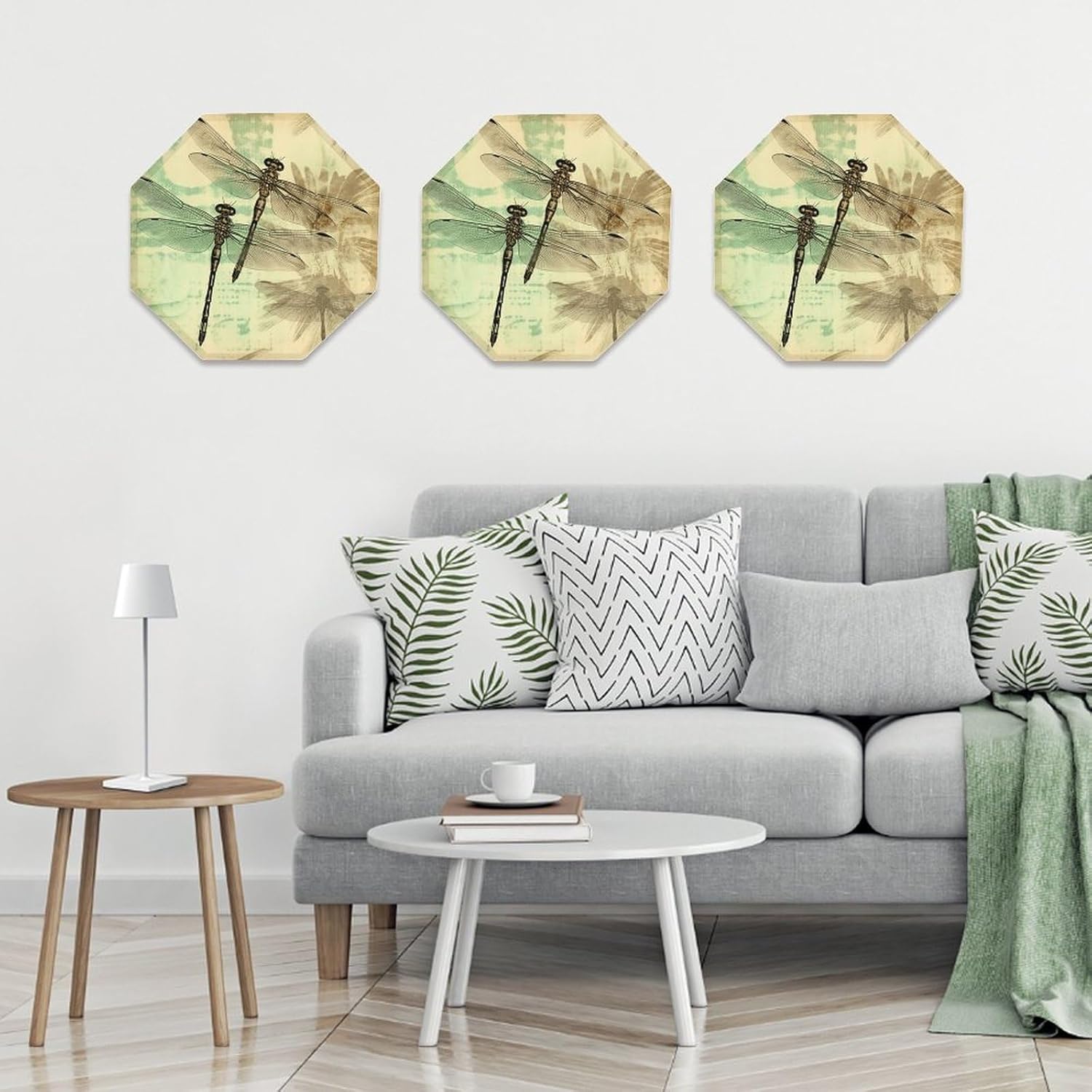 Ctagon Metal Sign for Home, Modern Display Plate for Kitchen, Dragonfly Dragonflies Vintage Plates Accent Hanging Wall Decorations 3PCS for Living Room, Bedroom, Hallway, Hotel