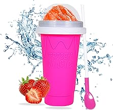 Tikapo® Slushy Maker Cup Tik Tok Stuff Slushie Maker Cup Slushie Ice Cream Maker Machine Frozen Magic Double Layers Slushie Squeeze Cup - Pink