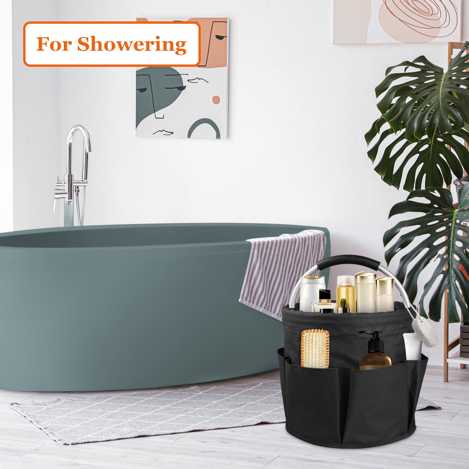 IHOMAGIC 2Pcs Foldable Cleaning Caddy Organiser, 17L Storage Organiser with Handle and 6 Pockets - Image 3