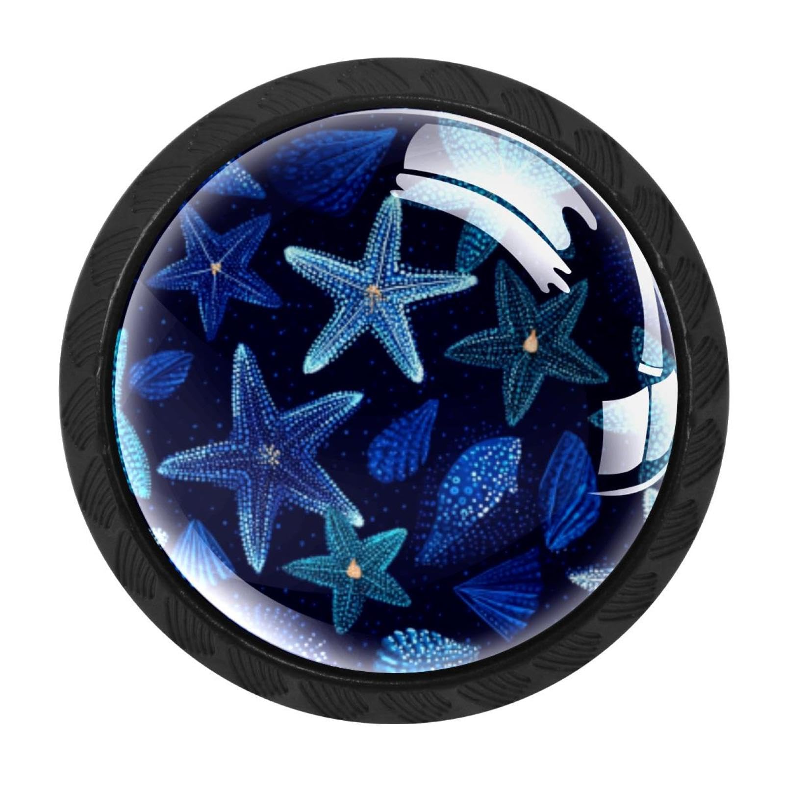 CHENZZZZ 4 Pack Ocean Starfish Shell (3) Drawer Knob Cabinet Hardware