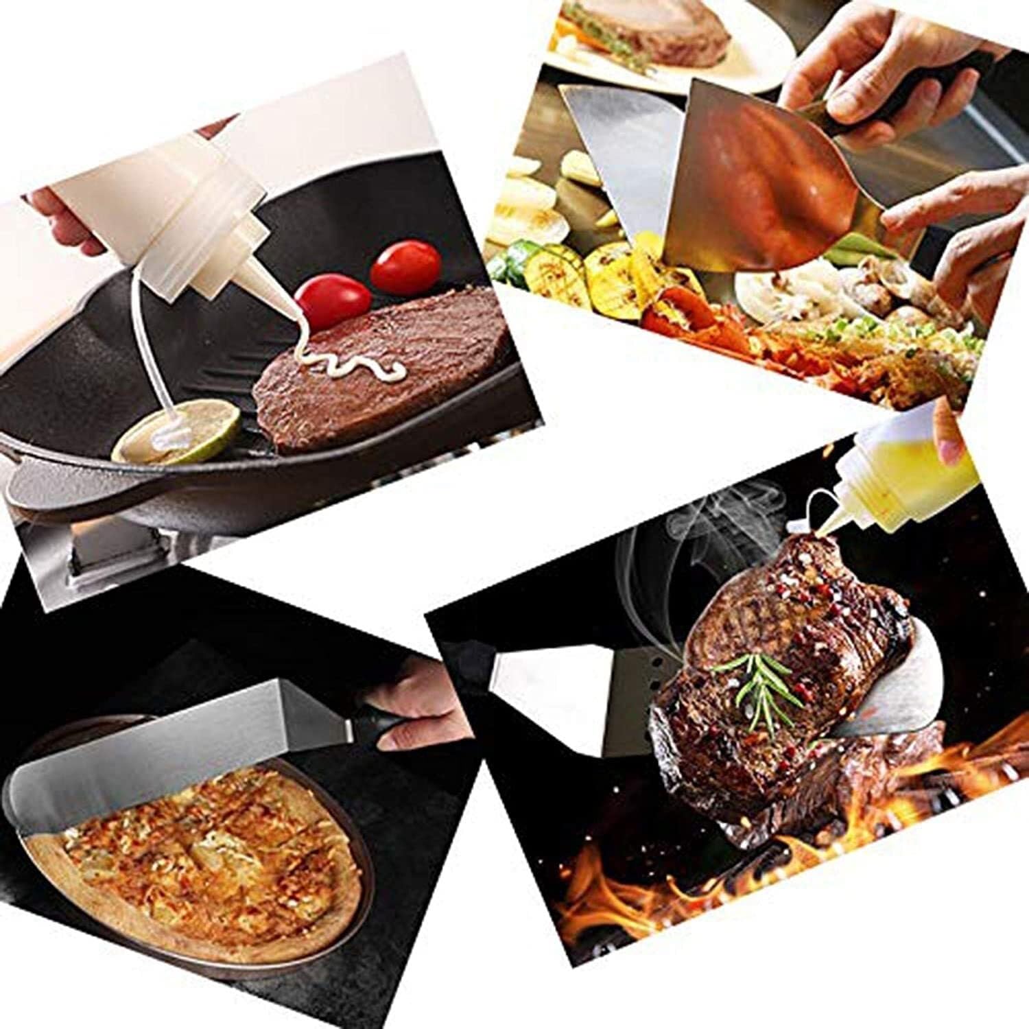 Set di 15 Utensili per Barbecue, Kit di Accessori in Acciaio Inossidabile per Barbecue all'aperto, Campeggio e Uso in Cucina