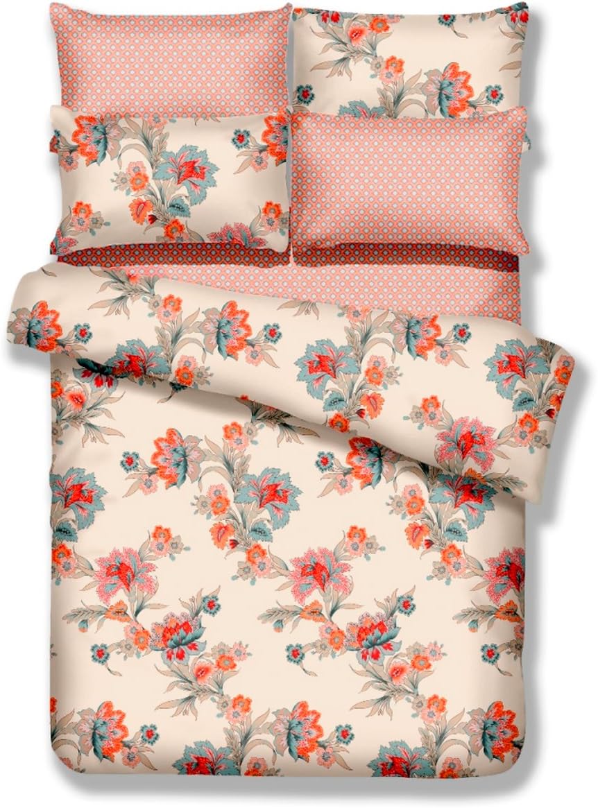 Dolce Mela DM501Q 6 Piece Duvet Cover Set, Queen, Abloom