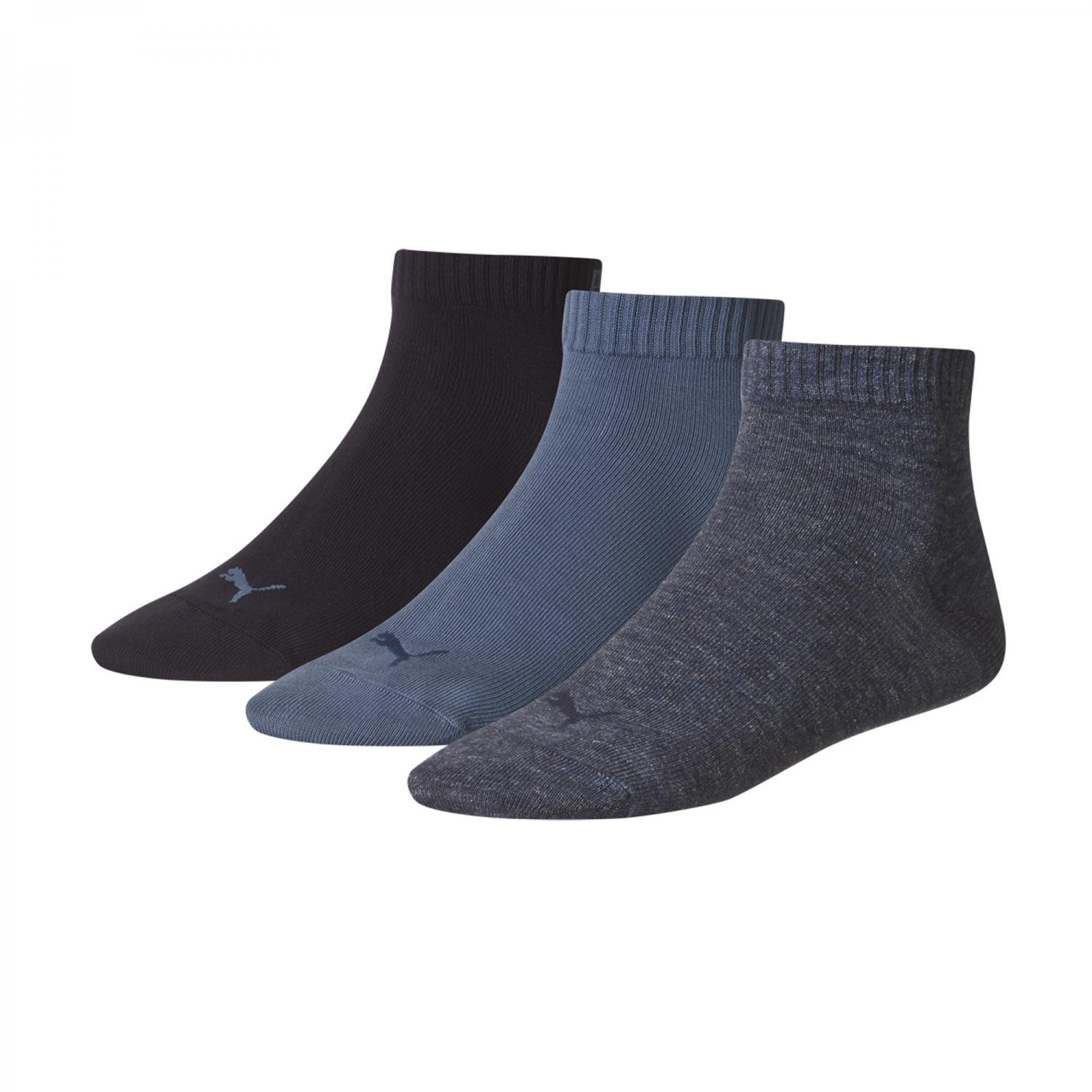 Puma Quarter Sock (3 Pairs), Denim - UK 6-8