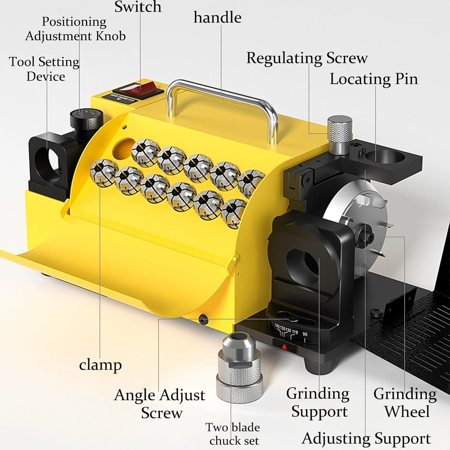 Drill Bit Grinding Machine Drill Bit Grinder Drill Bit Sharpener Industrial Drill Bit Angle Grinding for ф3-ф13mm Drill Bits 13A