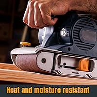 Vista 4 de POWERTEC Bandas de lijado de 3 x 18 pulgadas, banda de lijadora de óxido de aluminio de grano 120 para lijadora de banda portátil, lijado de madera